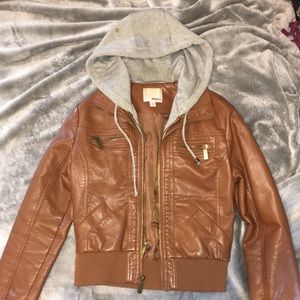 Brown leather jacket